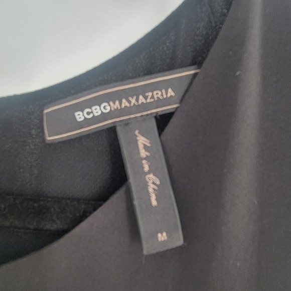 BCBGMAXAZRIA Asymmetric Lainey Dress Solid Black High Low Small Sleeveless M - Picture 3 of 7